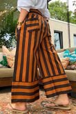Bloc Stripe Wide Leg Pant Rust & Black